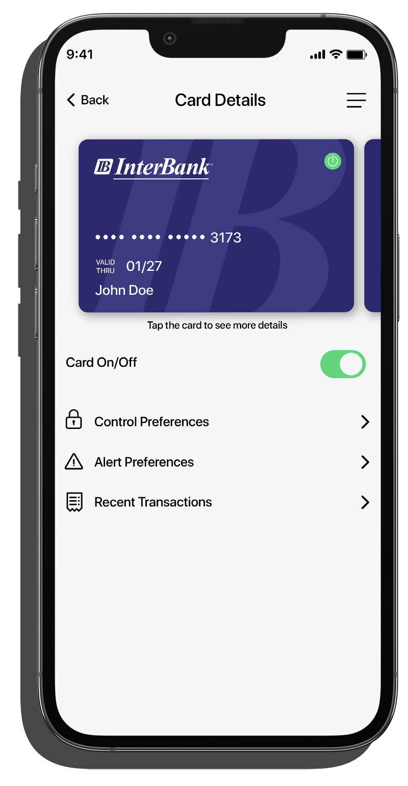 InterBank Card Manager Mobile App